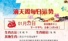 滴天居士2024年1月22日生肖运势